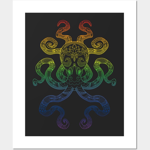 Rainbow Octopus Wall Art by theMeticulousWhim